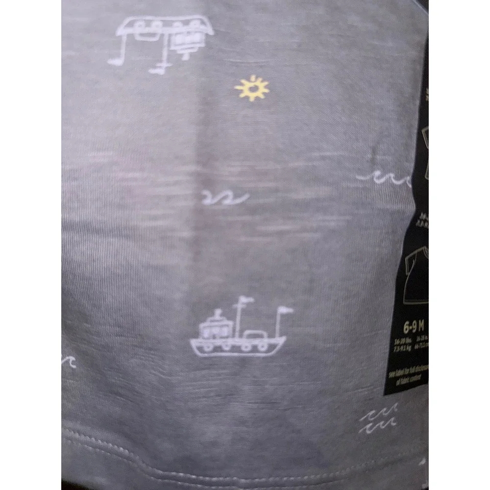 Modern Moments  Organic Cotton Nautical Boat T-Shirt and Shorts Set 6-9M